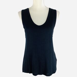 Free People Take The Plunge Tank Top Women's S Black Sleeveless Knit Wide Strap